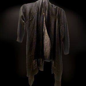 Elegant WORTHINGTON Black Open-Front Cardigan